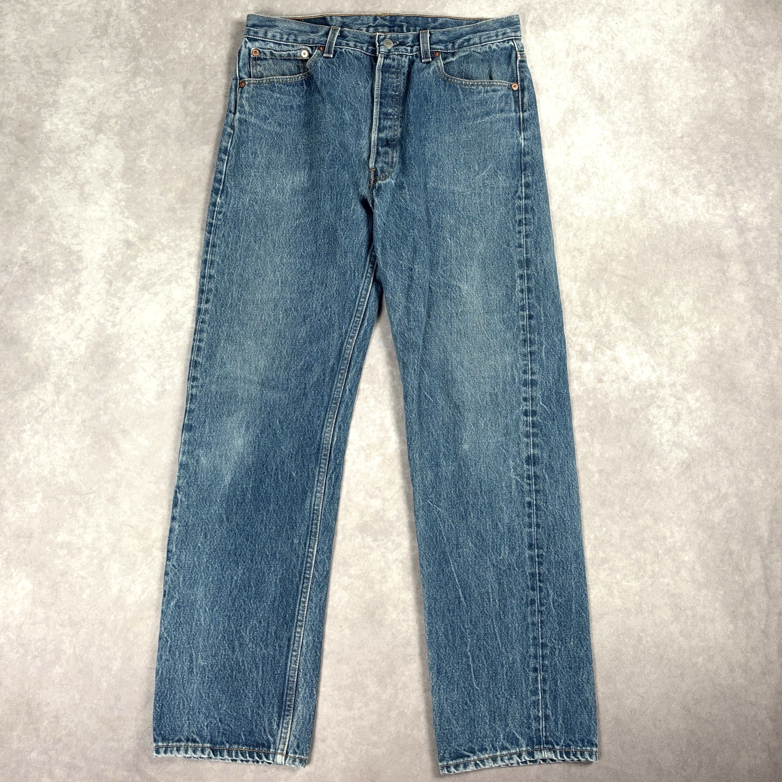 Vintage Levis 501xx Usa Made Button Fly Mid Rise Cotton Jeans 36x34 Actual 32x30